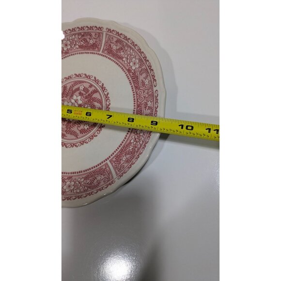 Syracuse Strawberry Hill Ceramic Dinner Plate Floral Red White Vintage - Picture 6 of 8